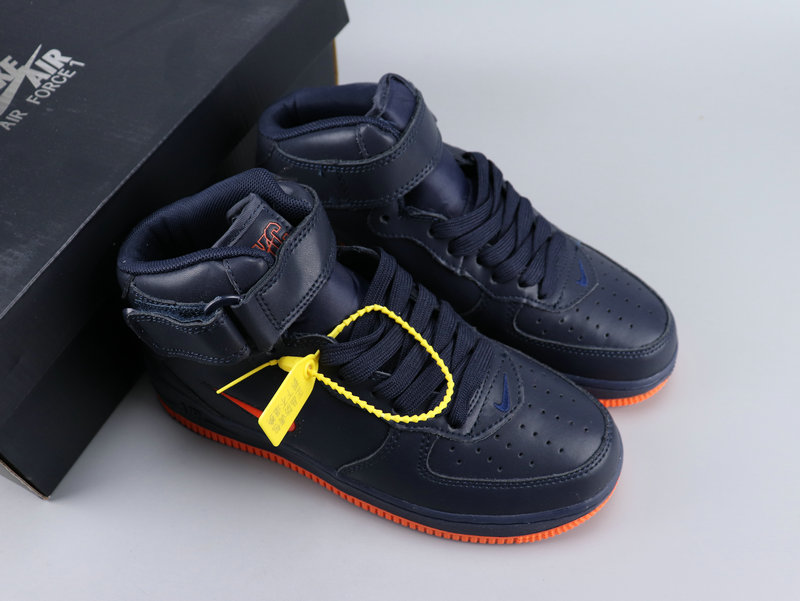 Nike Air Force 1 Mid Retro PRM QS Deep Blue Orange Shoes